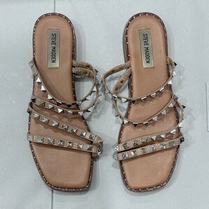 Steve Madden Beige Studded Sandals